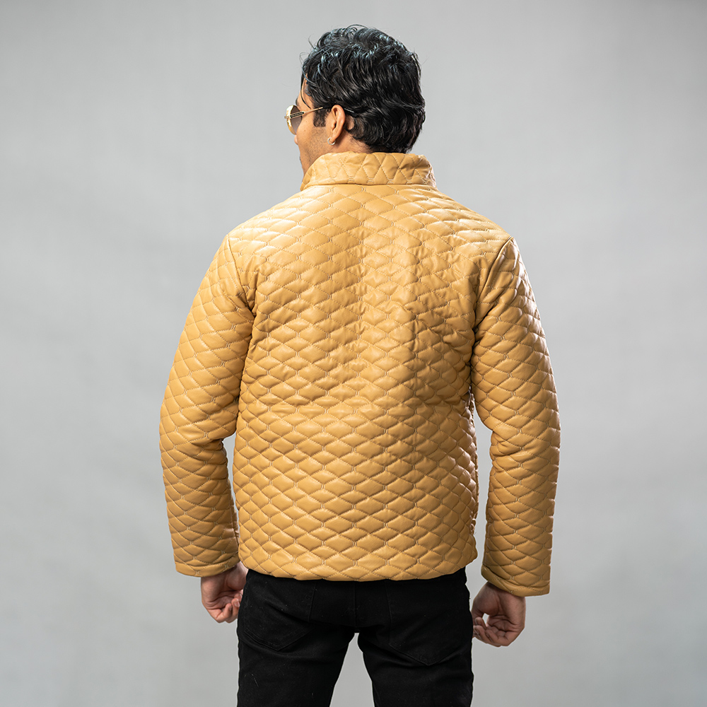 کاپشن چرم مدل سیسیل نسکافه ای