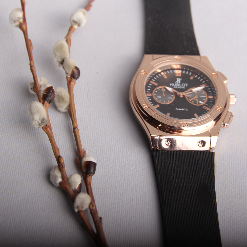 ساعت مردانه مدل hublot رزگلد